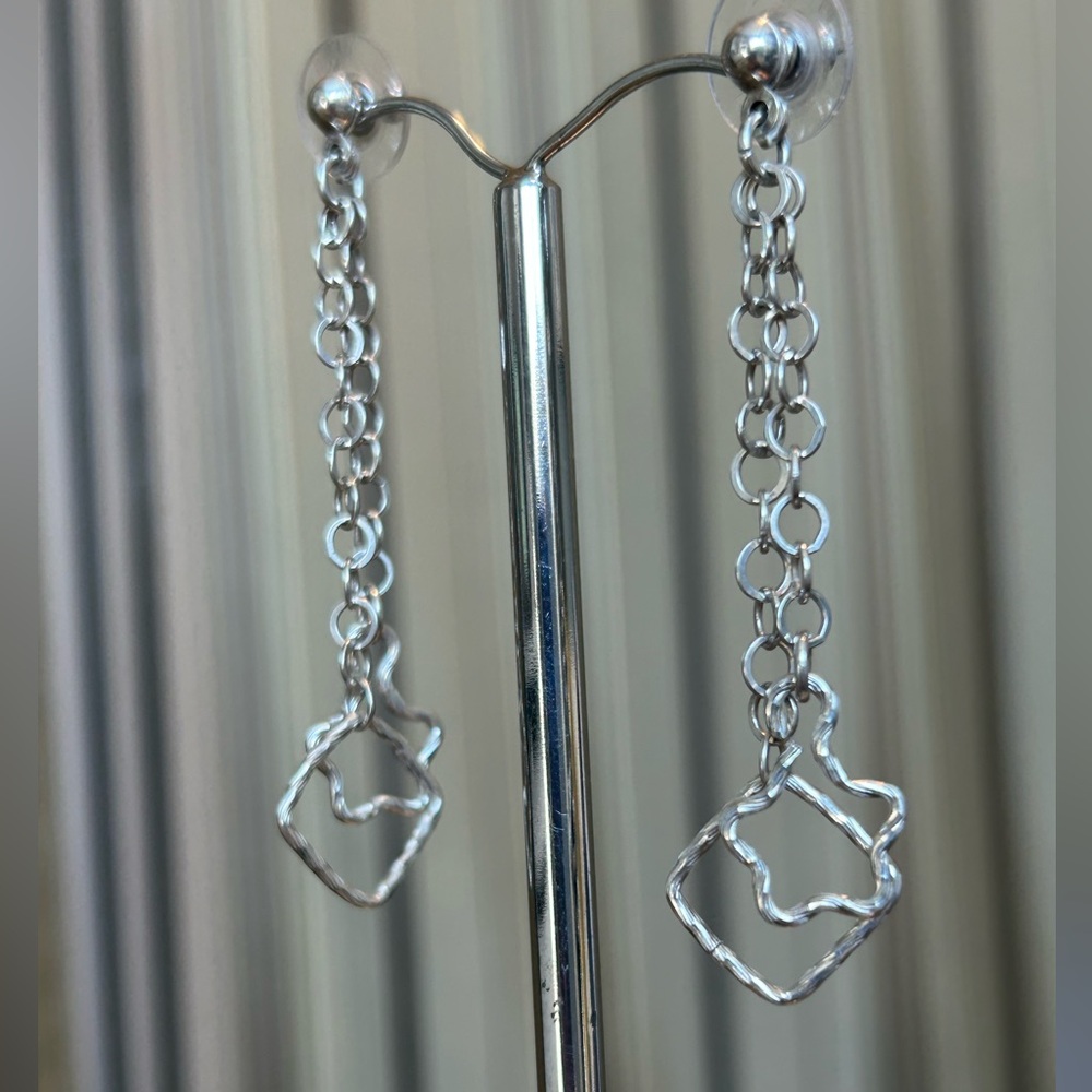 Silver chain link earrings